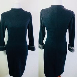 Allen Schwartz - stylish faux  fur cuffs dress